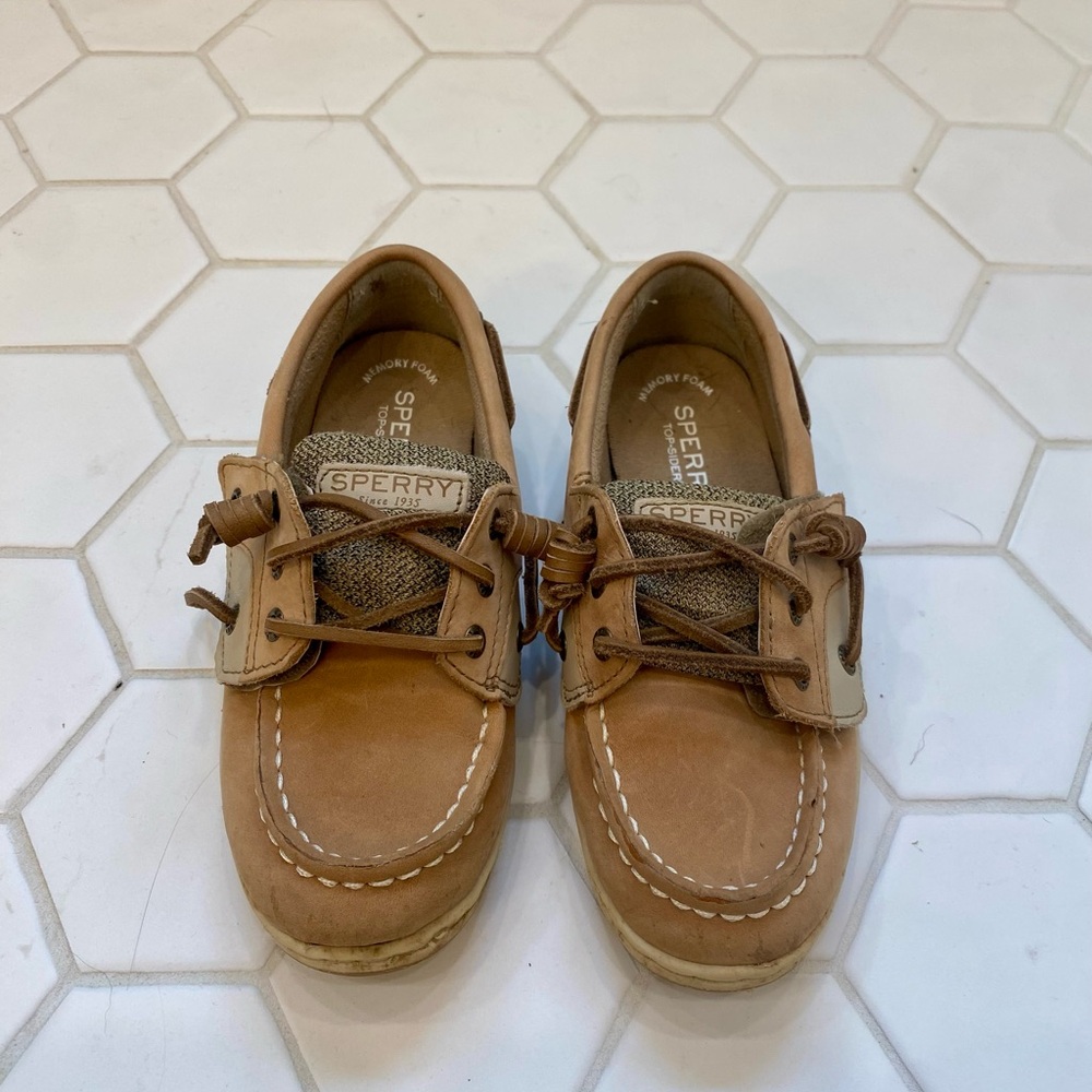 Sperry Kids Brown Leather Moccasin Boat Shoes